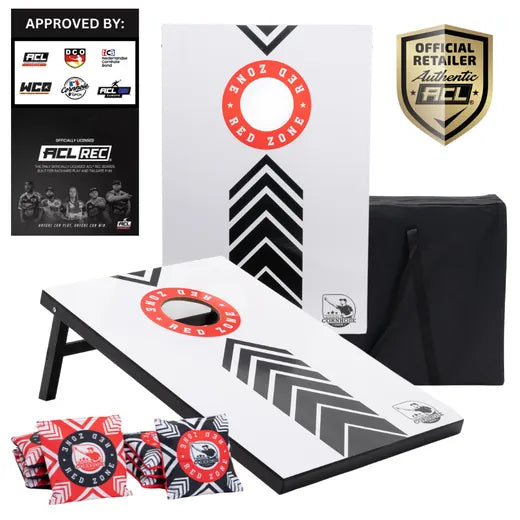 Complete Cornhole Set 90x60 - Red Zone - 2x4 Cornhole Zakjes - Incl Draagtas. Recreatieve Sets Wicked Wood Games