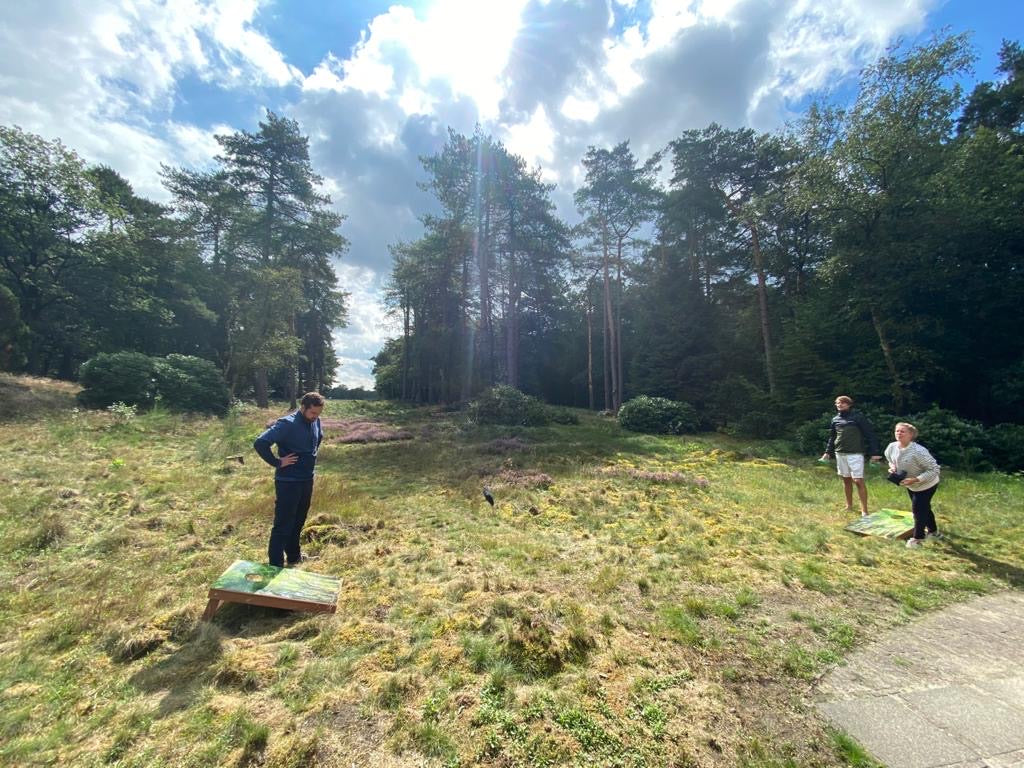 Custom Cornhole Set in de natuur