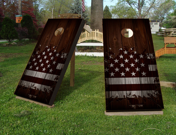 Cornhole Set - USA Flag Wood - 120x60cm Cornhole sets Wicked Wood Games